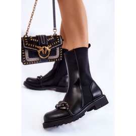 PA1 Botas sin cordones de mujer con cadena Black Maliya negro 2