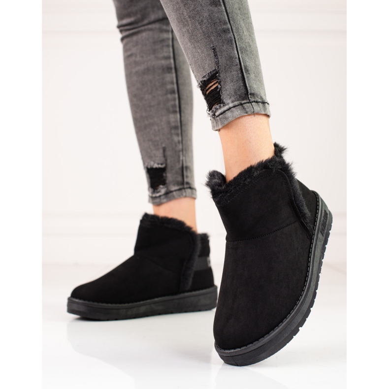 Botas de nieve cortas de mujer en ante negro Big Star KK274622 1