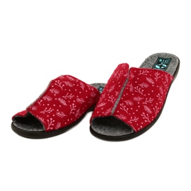 Zapatillas de fieltro de mujeres DIK41 Bio Nature Adanex 27778 rojo 3