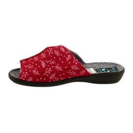 Zapatillas de fieltro de mujeres DIK41 Bio Nature Adanex 27778 rojo 2
