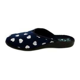Pantuflas Mujer Con Corazones BIO Adanex 27939 azul marino plata 1