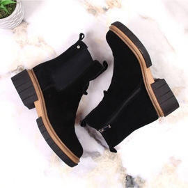 Botines de piel y ante para mujer con aislamiento negro Filippo 3