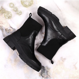 Botas cálidas de mujer Filippo negras con calcetín negro 3