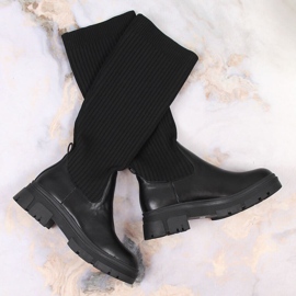 Botas cálidas de mujer Filippo negras con calcetín negro 1