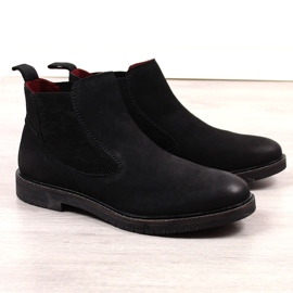 Botines Chelsea para hombre, slip-on negros Bugatti KK153097 1