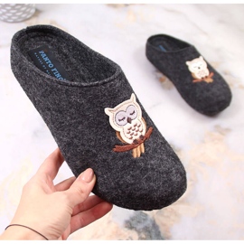 Zapatillas casa mujer fieltro búho Panto Fino KK267023 gris 2
