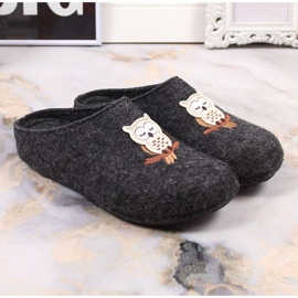 Zapatillas casa mujer fieltro búho Panto Fino KK267023 gris 3