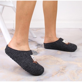 Zapatillas casa mujer fieltro búho Panto Fino KK267023 gris 6