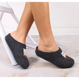 Zapatillas casa mujer fieltro búho Panto Fino KK267023 gris 8
