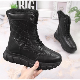 Botas altas de nieve para mujer con pelo negro Vinceza 1 Botas altas de nieve para mujer con pelo negro Vinceza 1