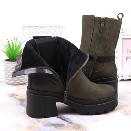 Botas Chelsea de mujer en el poste, verde cálido Jezzi, ante 3