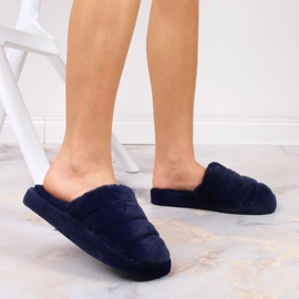 T.Sokolski Zapatillas de estar por casa de felpa azul marino para mujer T. Sokolski 6