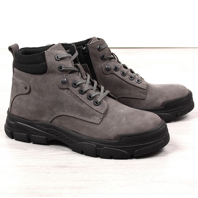 Botas altas de hombre en piel gris T.Sokolski 1