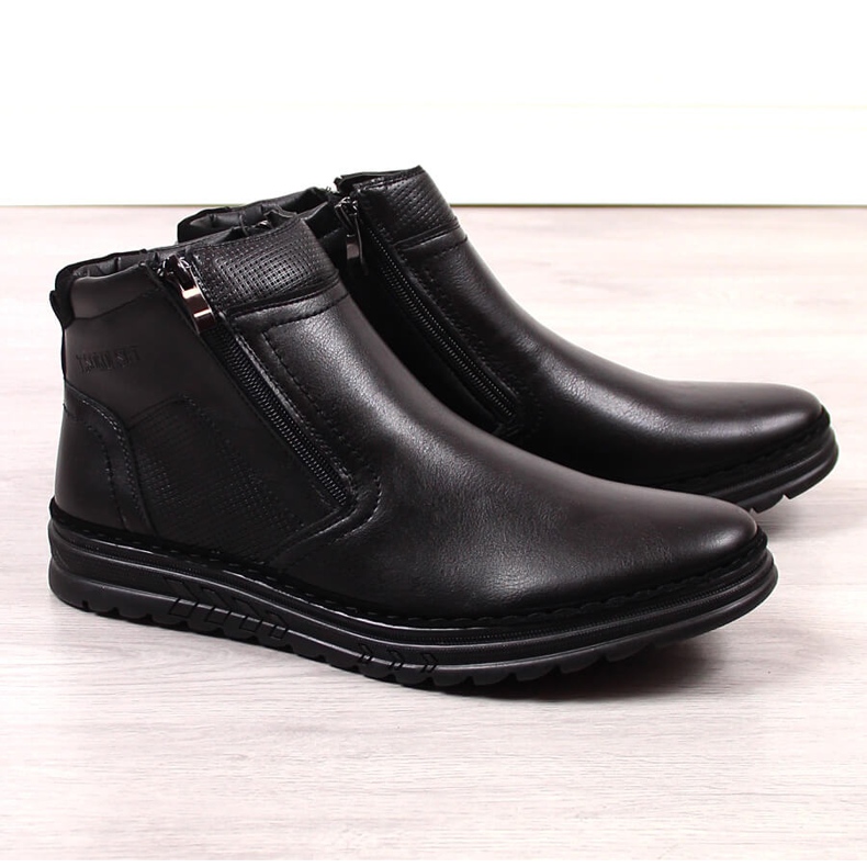 Zapatos de hombre en piel negra con cremalleras, T.Sokolski negro 1