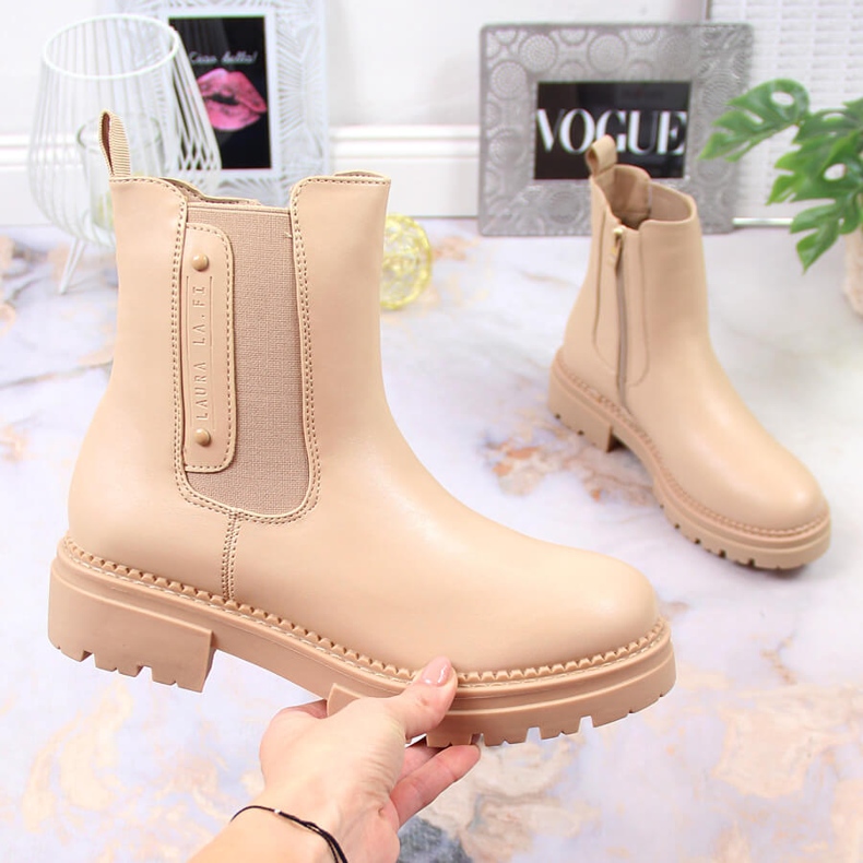 Botas cálidas Jodhpur beige de mujer Laura La.Fi 1