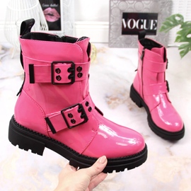 Botas cálidas de mujer con hebillas fucsia Laura La.Fi rosado 1