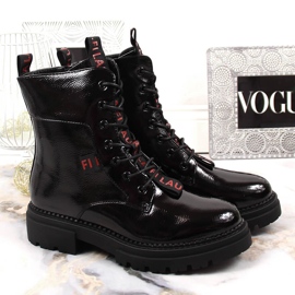 Botines aislantes mujer lacados en negro Laura La.Fi 2
