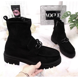 Mocasines cálidos negros de mujer Laura La.Fi de ante 1
