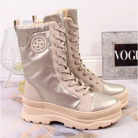 Botas de nieve beige metalizado para mujer Bugatti KK253134 2