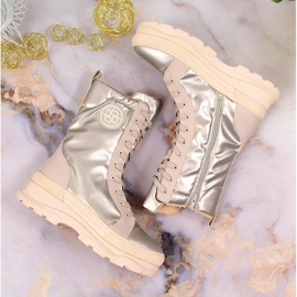 Botas de nieve beige metalizado para mujer Bugatti KK253134 3