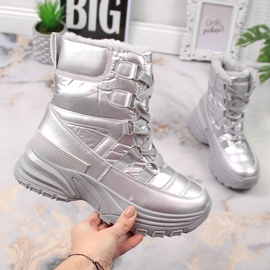 Botas de nieve mujer con cordones plata metalizada Potocki 1