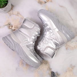 Botas de nieve mujer con cordones plata metalizada Potocki 3