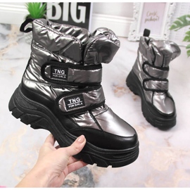 Botas nieve niño Potocki peltre velcro plata 1