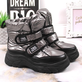 Botas nieve niño Potocki peltre velcro plata 2