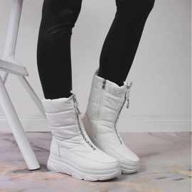 Botas de nieve para mujer con cremallera, blanco Potocki 7