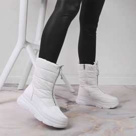 Botas de nieve para mujer con cremallera, blanco Potocki 6