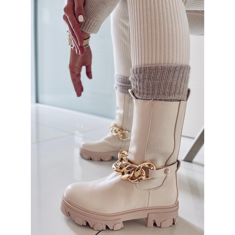 BM Botines Chelsea altos Desfile Beige 1 BM Botines Chelsea altos Desfile Beige 1