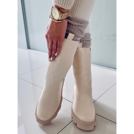 BM Botines Chelsea altos Desfile Beige 7