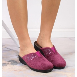 Cómodas zapatillas de casa de mujer con elástico ciruela Inblu multicolor 8