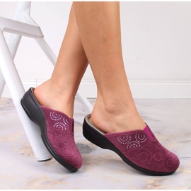Cómodas zapatillas de casa de mujer con elástico ciruela Inblu multicolor 6