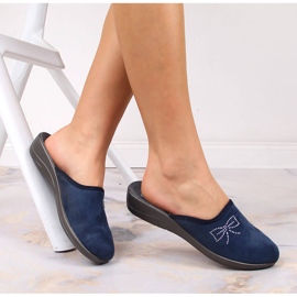 Cómodas zapatillas de estar por casa mujer Inblu velour azul marino 6