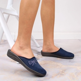 Cómodas zapatillas de estar por casa mujer Inblu velour azul marino 7