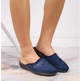 Cómodas zapatillas de estar por casa mujer Inblu velour azul marino 8