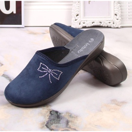 Cómodas zapatillas de estar por casa mujer Inblu velour azul marino 4