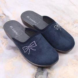 Cómodas zapatillas de estar por casa mujer Inblu velour azul marino 5