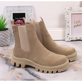 Botas Jodhpur de piel y ante, con aislamiento beige Filippo 3