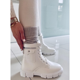 BM Botas planas con cordones Bravery White blanco 1 BM Botas planas con cordones Bravery White blanco 1