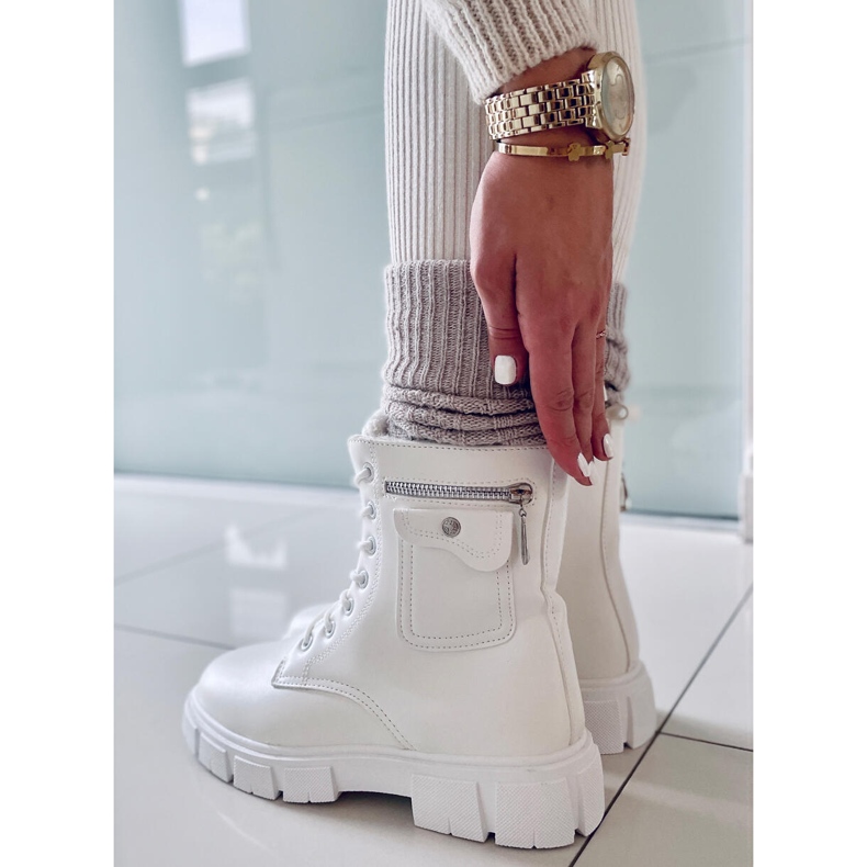 BM Botas planas con cordones Bravery White blanco 2 BM Botas planas con cordones Bravery White blanco 2