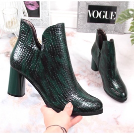 Botas de mujer lacadas sobre poste de cocodrilo, con aislamiento verde Jezzi 1