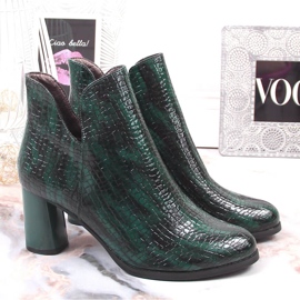 Botas de mujer lacadas sobre poste de cocodrilo, con aislamiento verde Jezzi 2