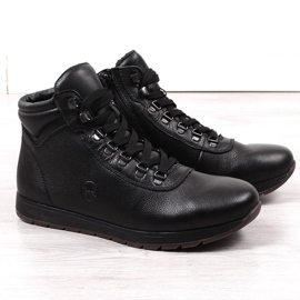 Black Rieker 18301-00 botas altas de cuero aislante negro para hombre 1