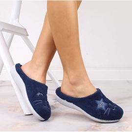 Cómodas zapatillas de estar por casa Inblu azul marino para mujer 5