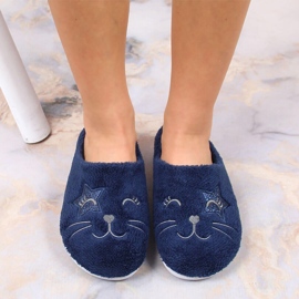 Cómodas zapatillas de estar por casa Inblu azul marino para mujer 7
