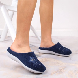 Cómodas zapatillas de estar por casa Inblu azul marino para mujer 6