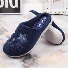 Cómodas zapatillas de estar por casa Inblu azul marino para mujer 3