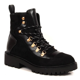 Botas cálidas de mujer negras con cordones eVento negro 1